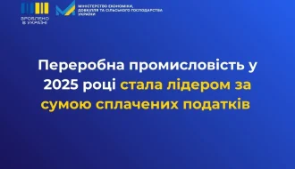 Переробна промисловість у 2025: 367,5 млрд грн до бюджету – як «Зроблено в Україні» додало 0,95 в.п. ВВП?